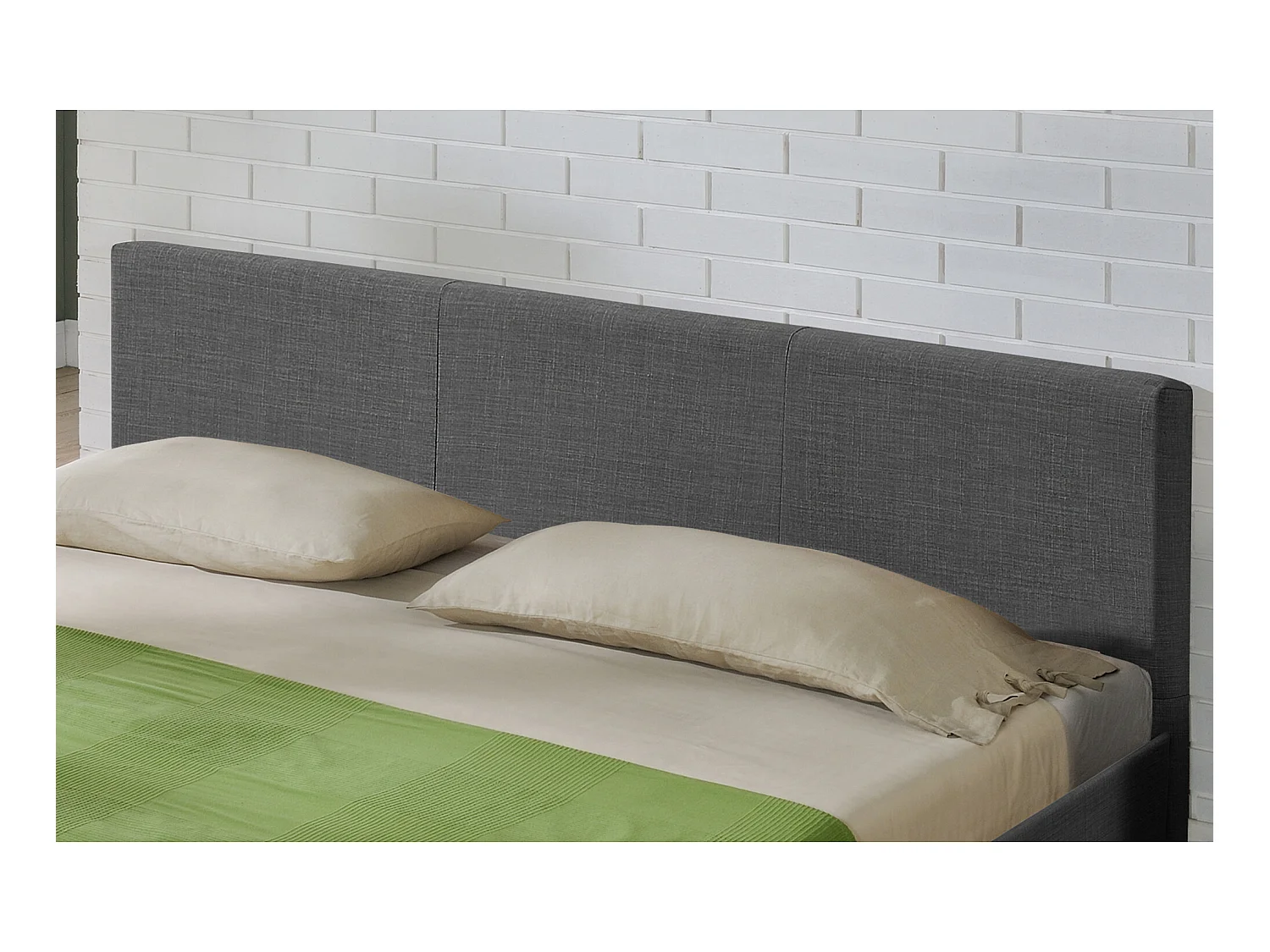 Lit Double Rembourré Design Sommier à lattes Polyester 140 x 200 cm Gris Foncé Corium