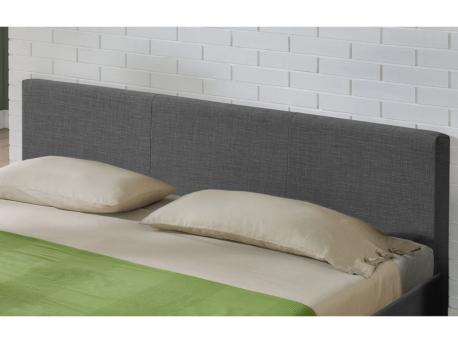 Lit Double Rembourré Design Sommier à lattes Polyester 140 x 200 cm Gris Foncé Corium