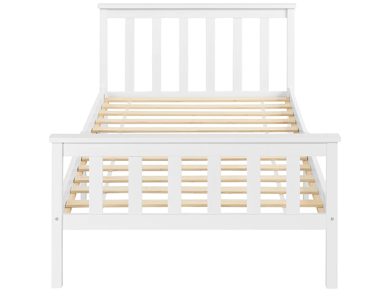 Cadre de Lit en Bois de Pin Breda 100 x 200 cm Blanc Mat Laqué [en.casa]