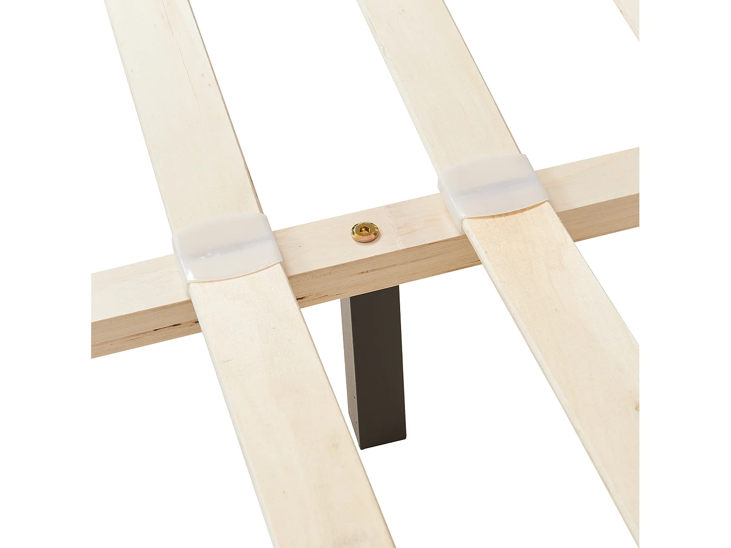 Lit Double Rembourré Albacete Sommier à Lattes Simili 180 x 200 cm Gris Foncé Corium