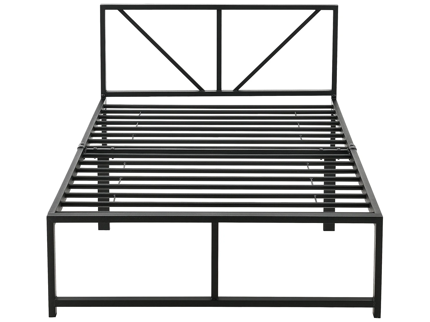 Cadre de Lit Simple Meran en Métal 90 x 200 cm Noir [en.casa]