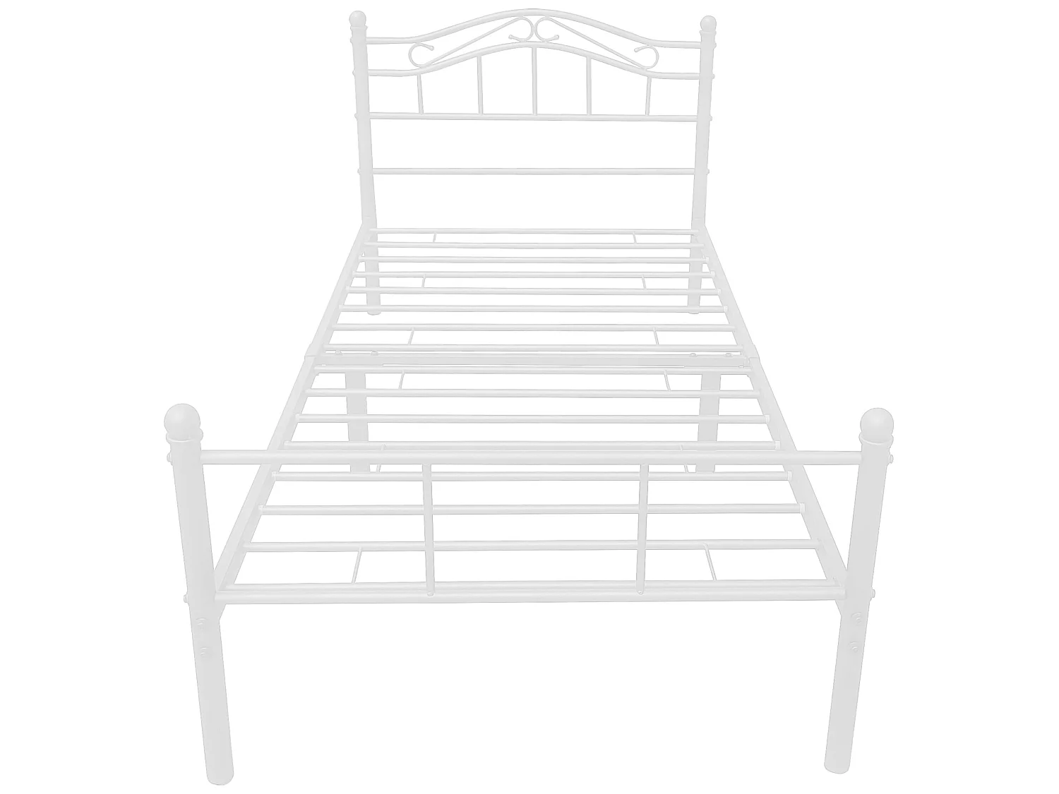 Cadre de lit métallique Florenz avec tête de lit 120 x 200 cm blanc [en.casa]