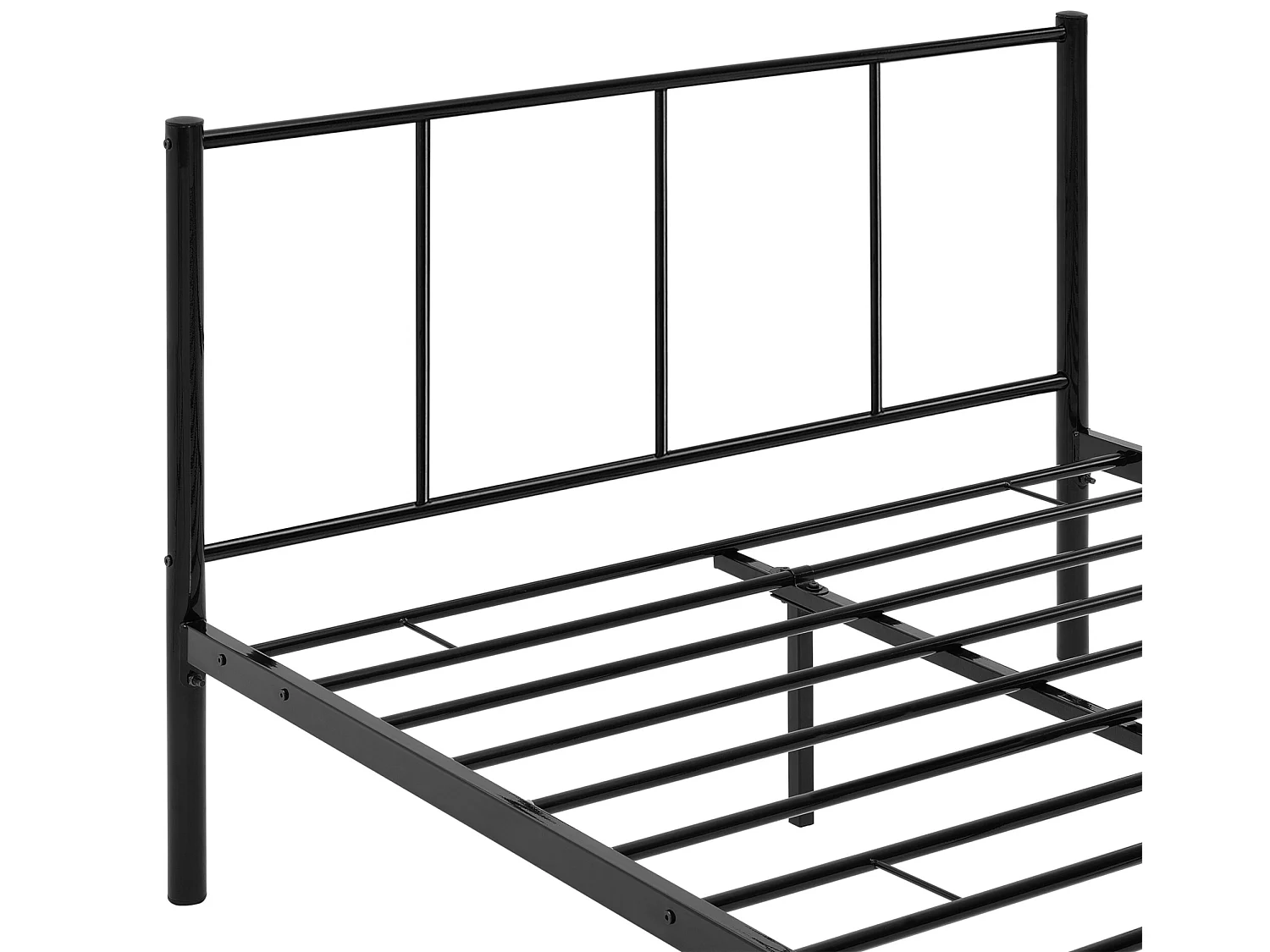 Lit simple Laos Métal avec Sommier à Lattes 120 x 200 cm Noir [en.casa]