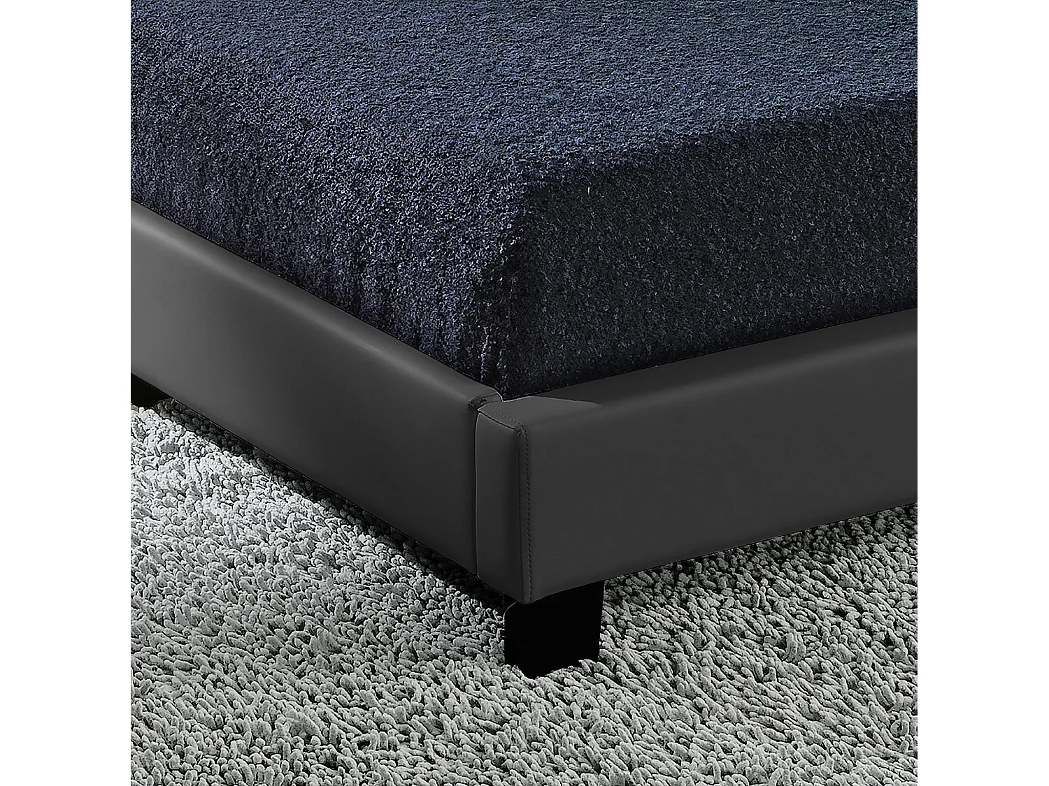 Lit capitonné LED Paris 140 x 200 cm Gris Foncé Corium