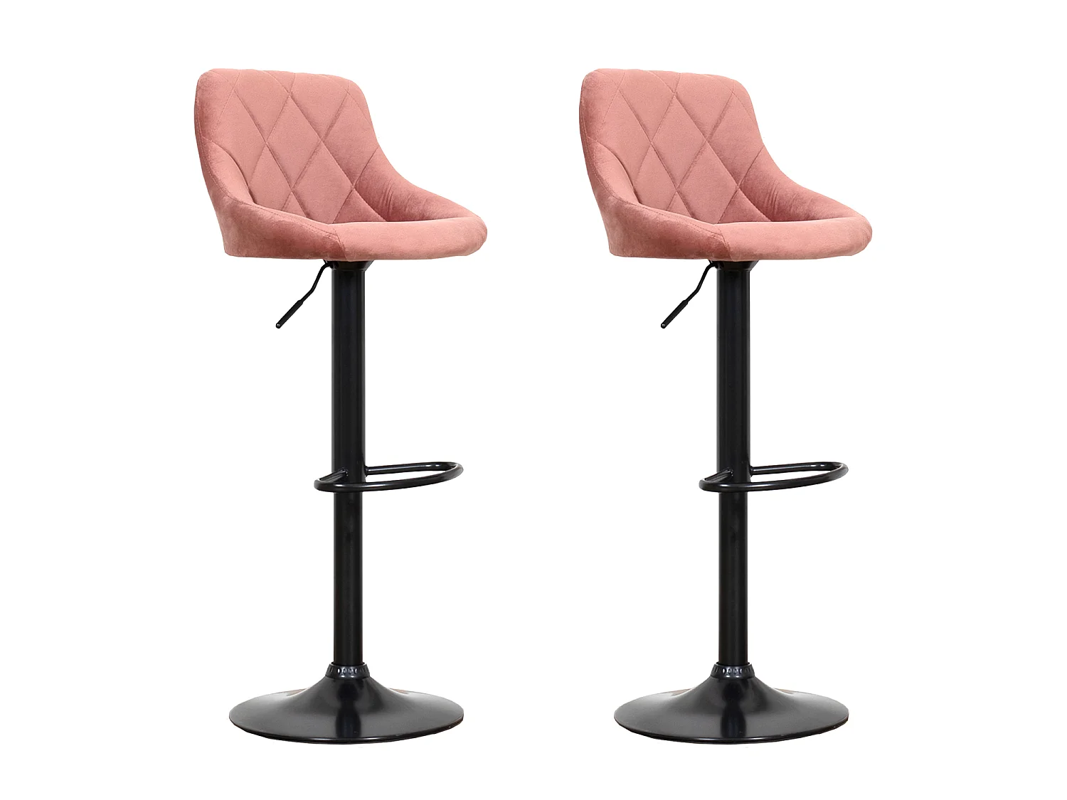 Pack de 2 taburetes de bar de terciopelo rosa ROBIN