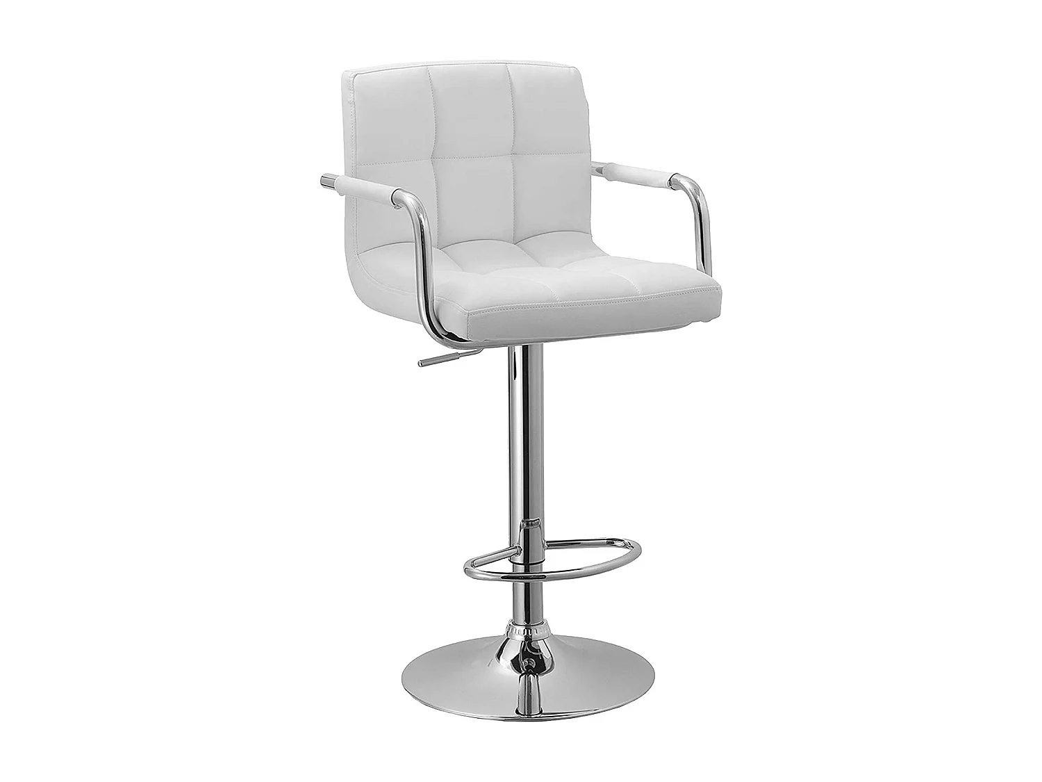 Lot de 2 tabourets de bar blanc avec accoudoirs MIKE - HAPPY GARDEN