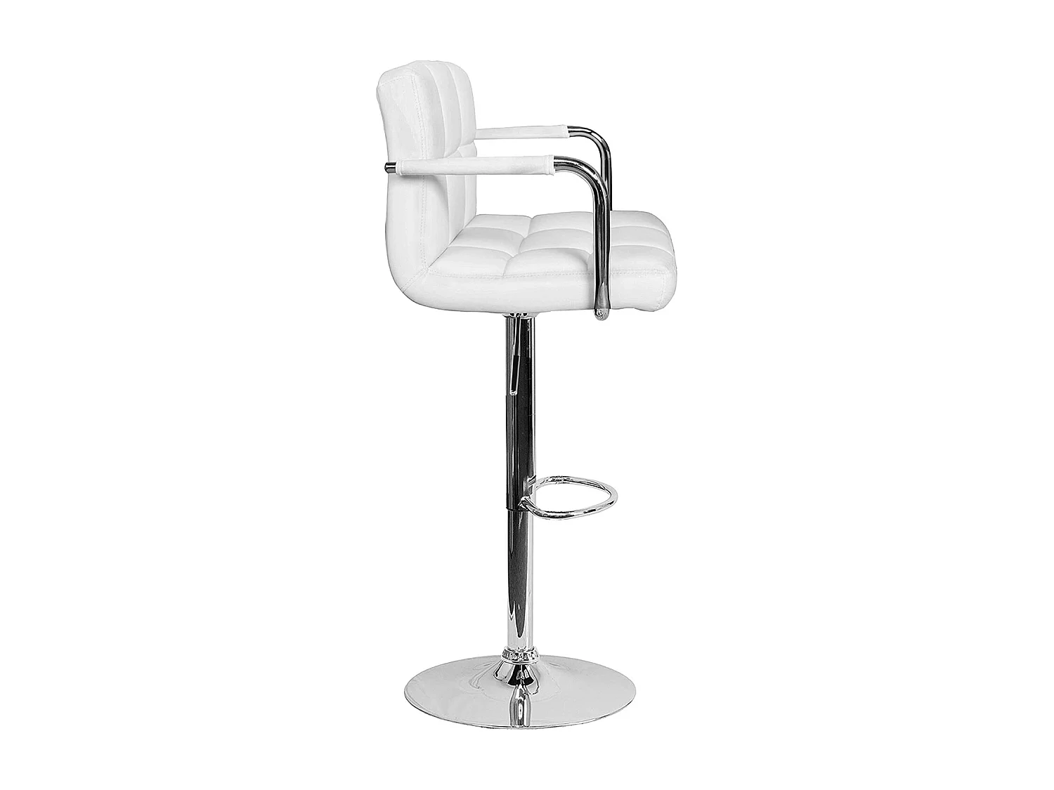 Lot de 2 tabourets de bar blanc avec accoudoirs MIKE - HAPPY GARDEN