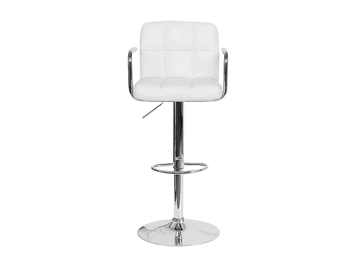 Lot de 2 tabourets de bar blanc avec accoudoirs MIKE - HAPPY GARDEN