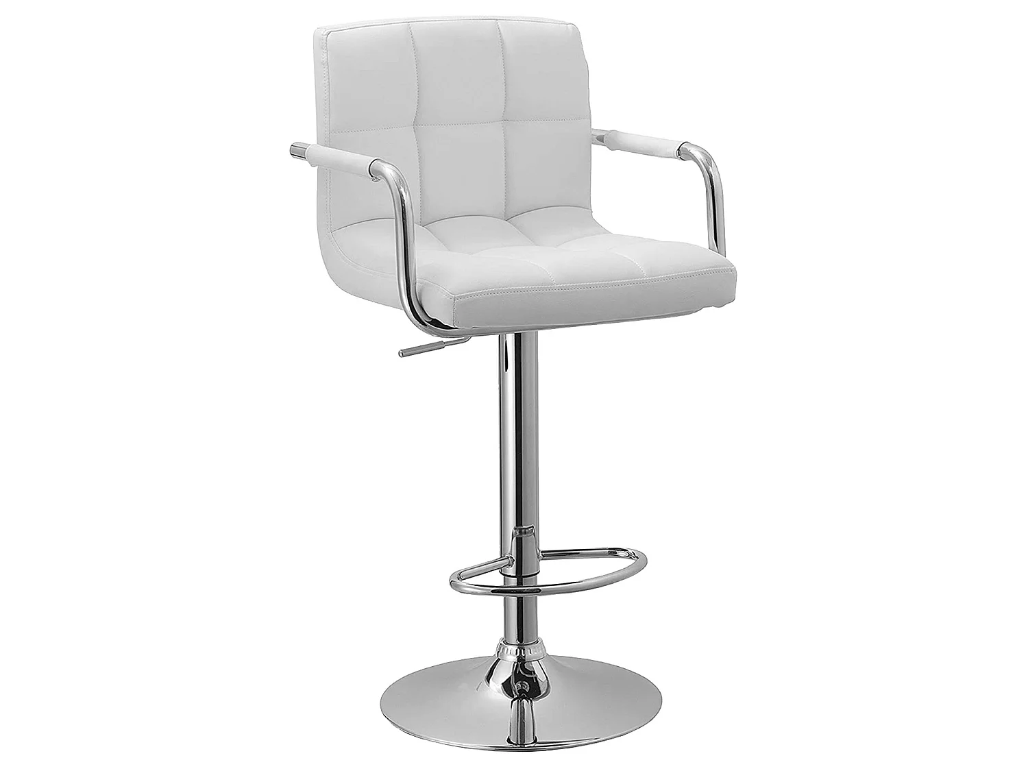 Lot de 2 tabourets de bar blanc avec accoudoirs MIKE - HAPPY GARDEN
