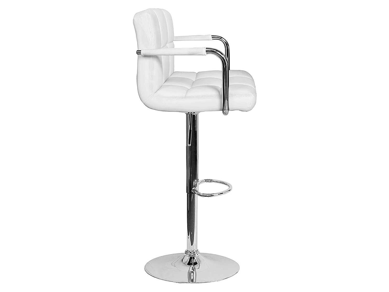 Lot de 2 tabourets de bar blanc avec accoudoirs MIKE - HAPPY GARDEN
