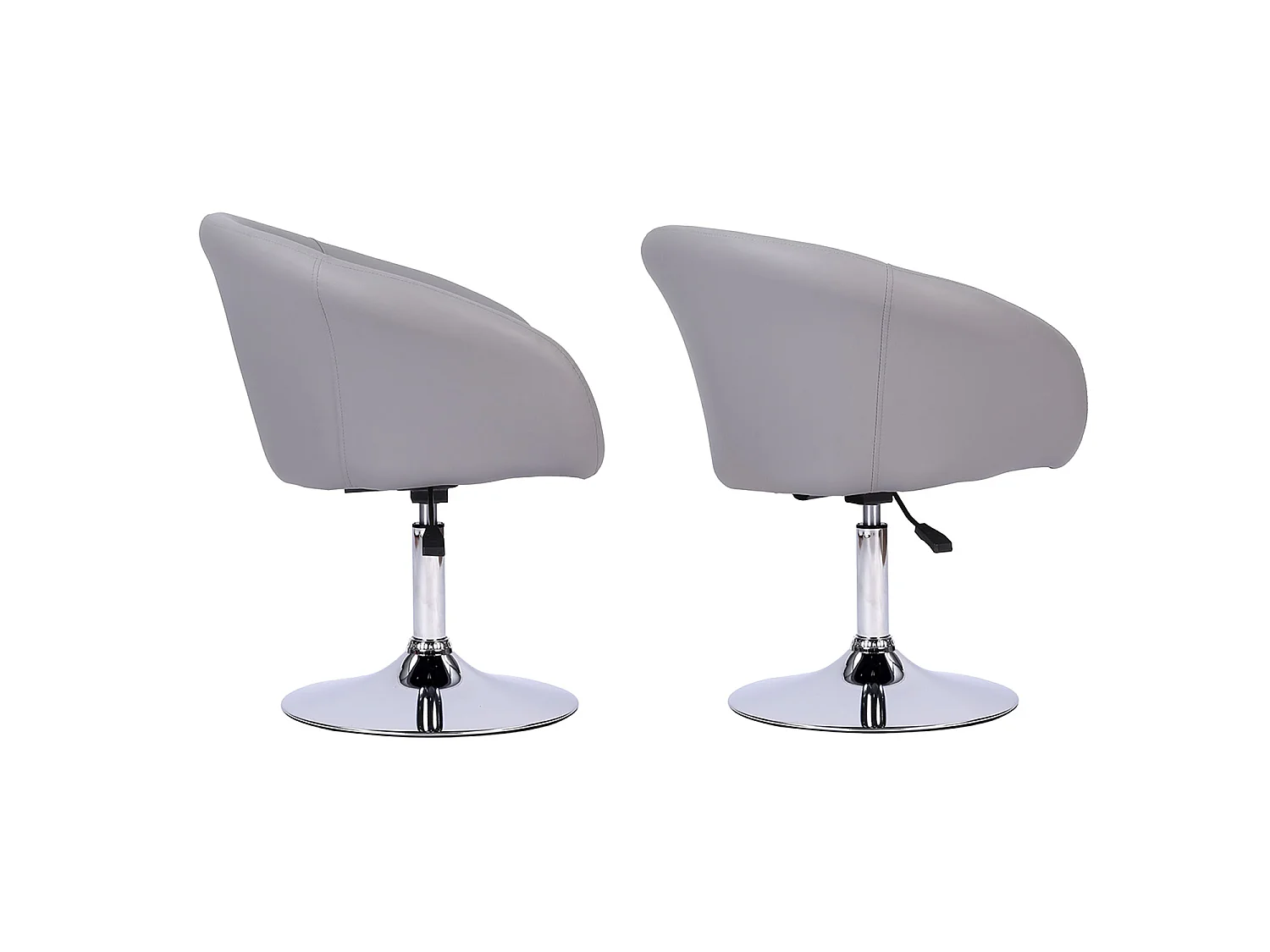 Tabouret de bar en simili gris GABIN - HAPPY GARDEN