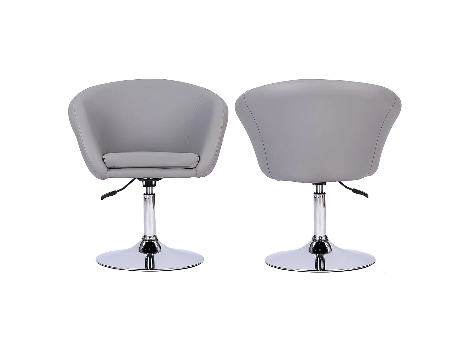 Tabouret de bar en simili gris GABIN - HAPPY GARDEN