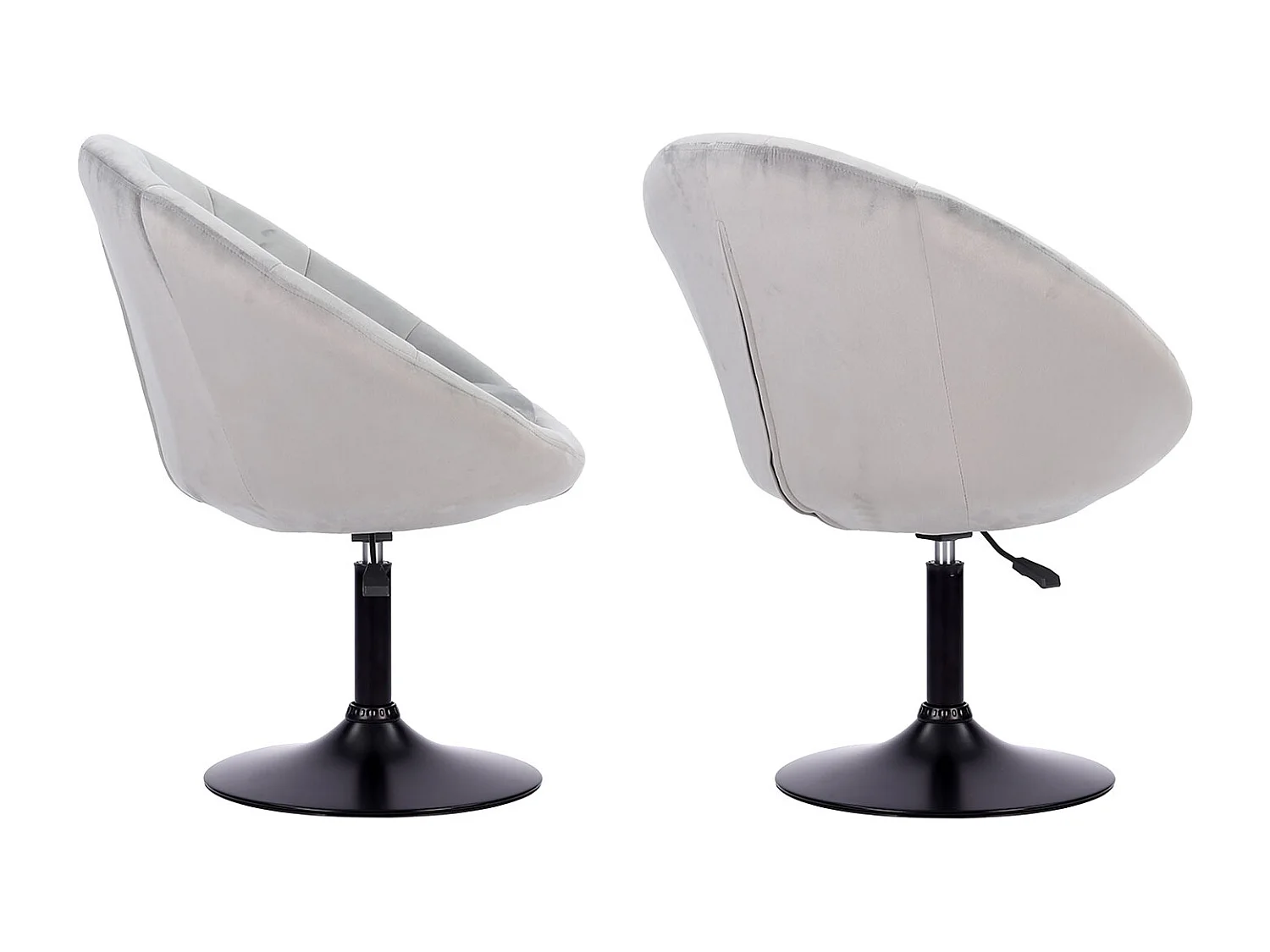 Grijs fluwelen barkruk EDGAR