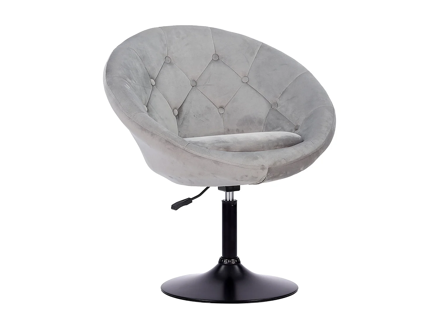 Tabouret de bar en velours gris EDGAR - HAPPY GARDEN
