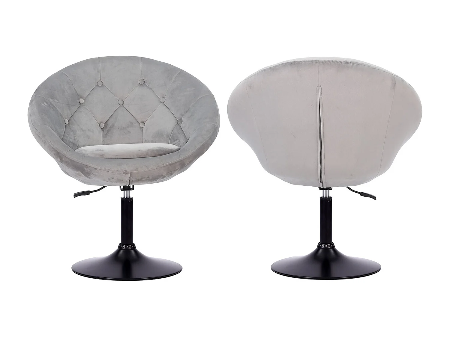 Tabouret de bar en velours gris EDGAR - HAPPY GARDEN