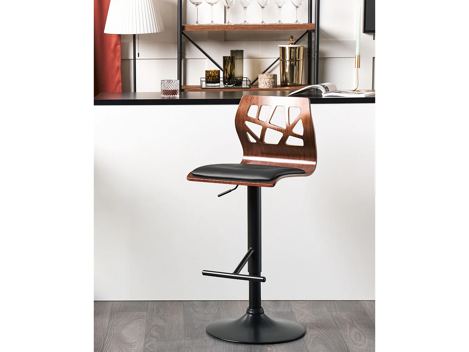 Barkruk PETERSBURG Kunstleer Zwart