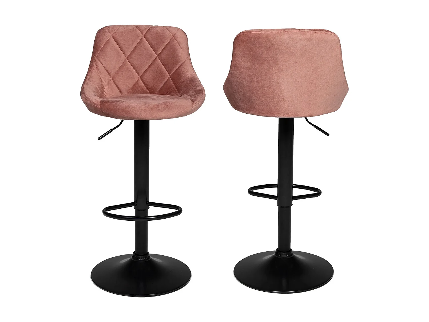 Tabouret de bar en velours rose ROBIN - HAPPY GARDEN