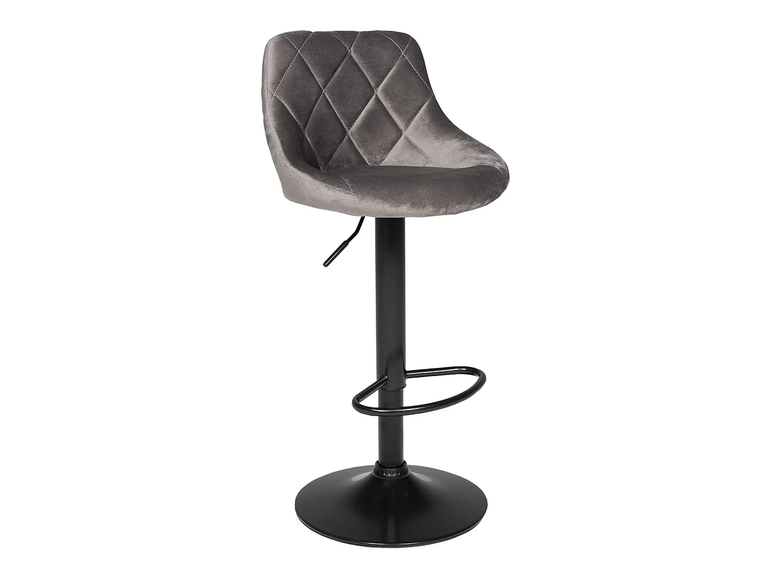 Tabouret de bar en velours gris ROBIN - HAPPY GARDEN