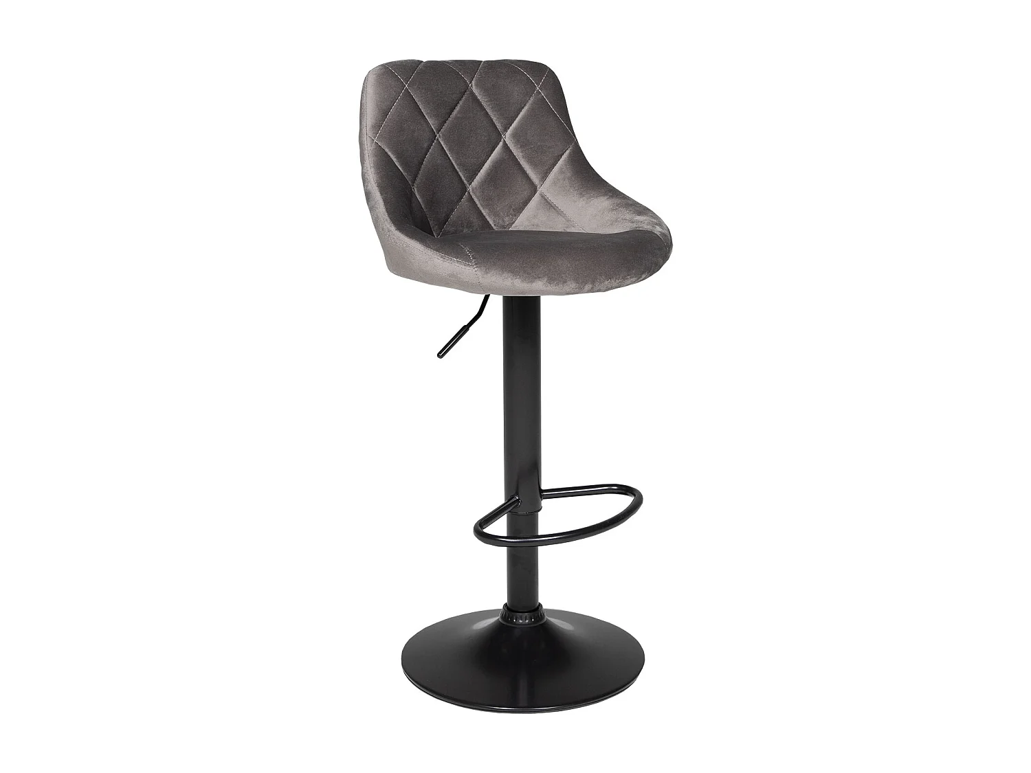 Tabouret de bar en velours gris ROBIN - HAPPY GARDEN