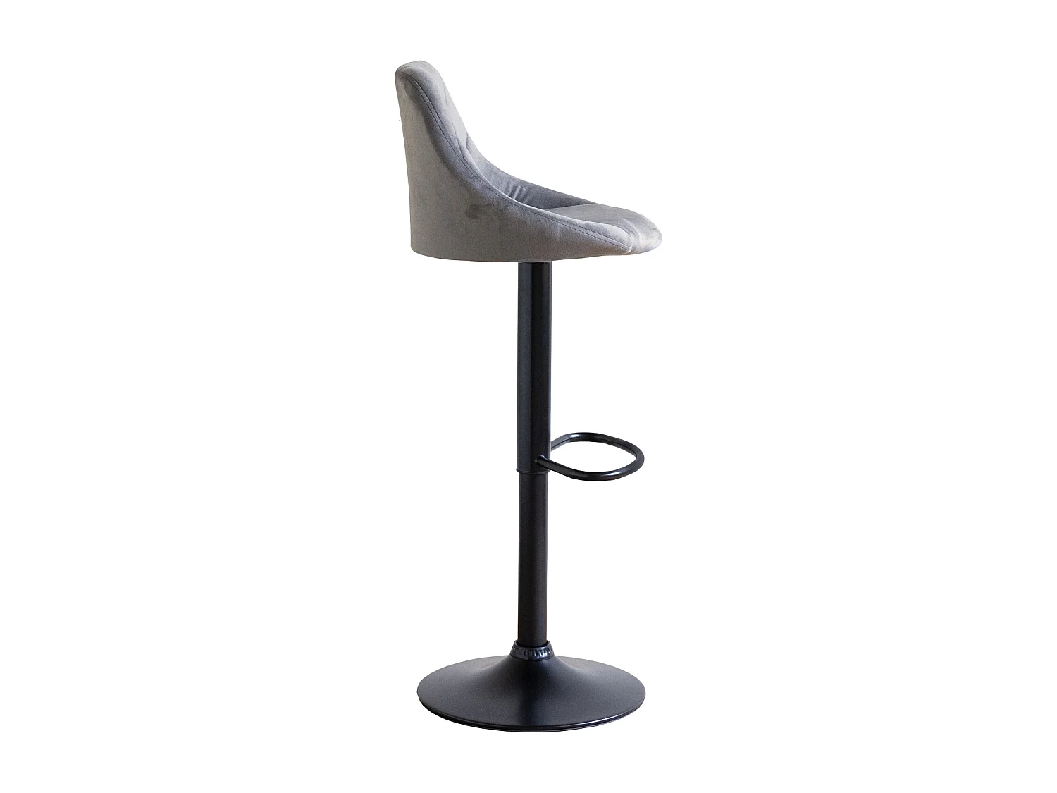 Tabouret de bar en velours gris ROBIN - HAPPY GARDEN