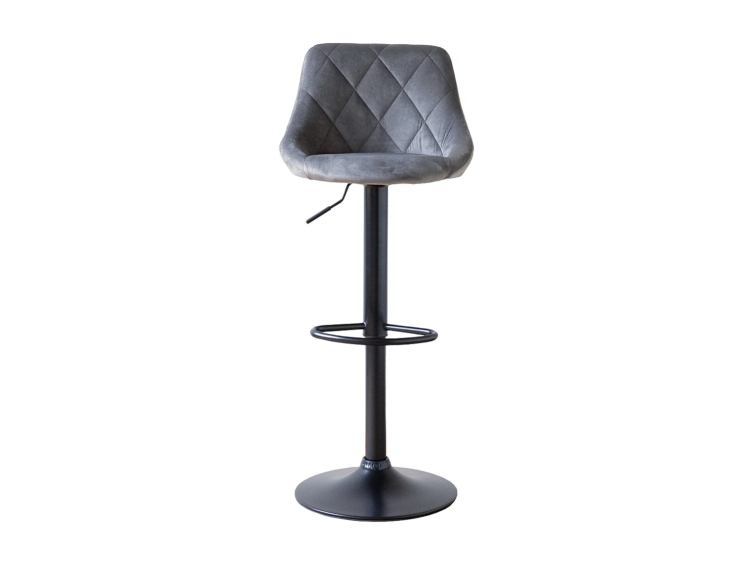 Tabouret de bar en velours gris ROBIN - HAPPY GARDEN