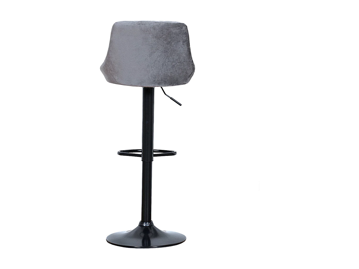 Tabouret de bar en velours gris ROBIN - HAPPY GARDEN