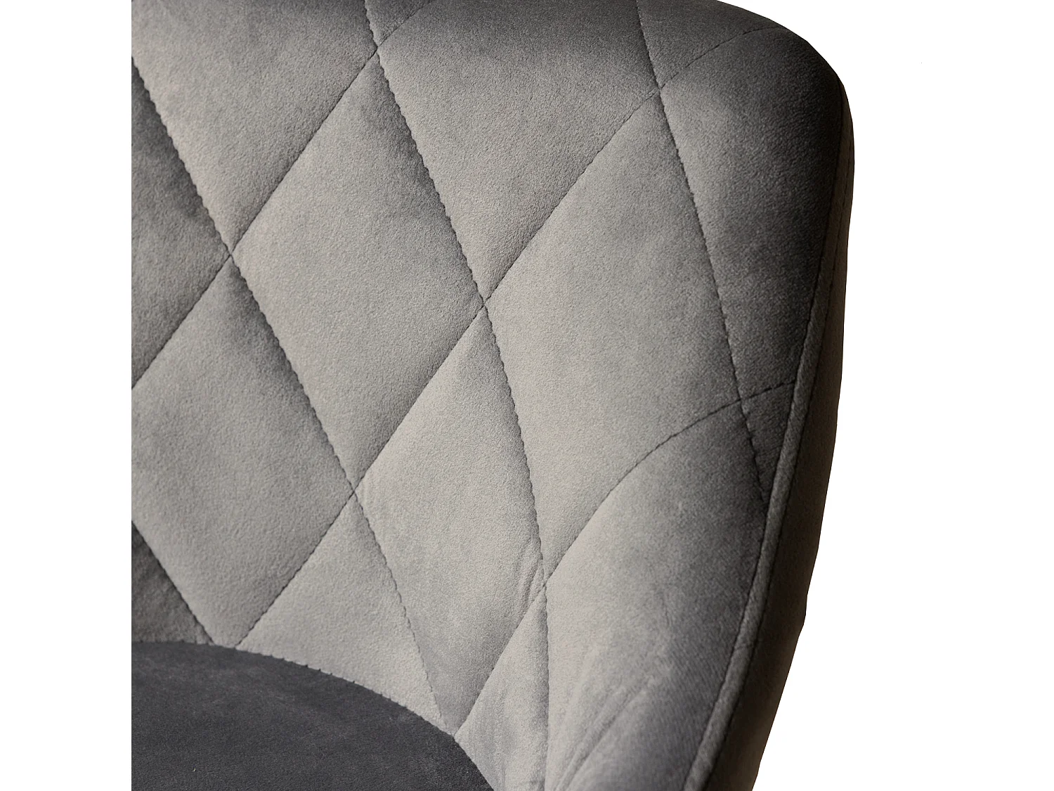 Tabouret de bar en velours gris ROBIN - HAPPY GARDEN