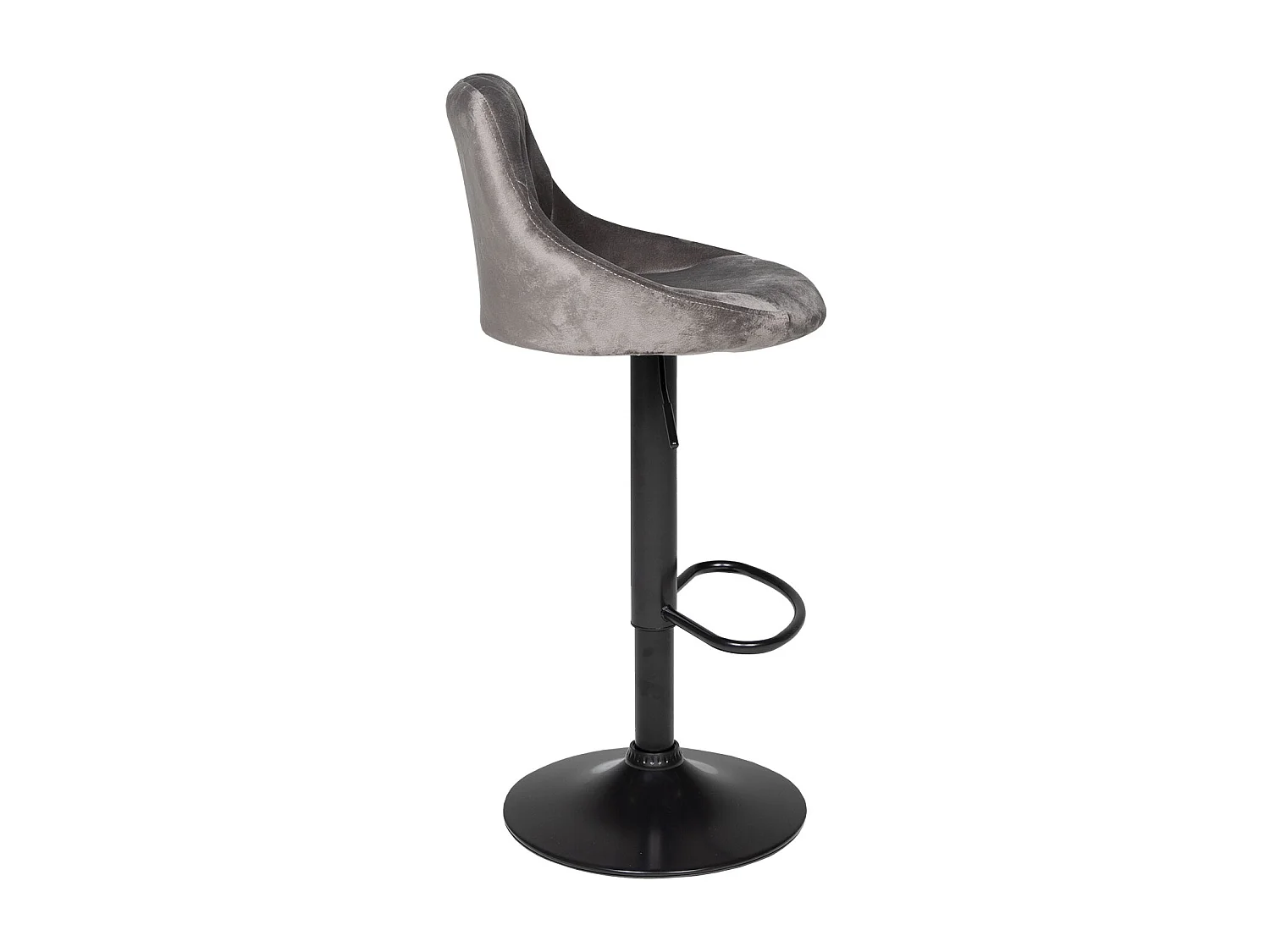 Tabouret de bar en velours gris ROBIN - HAPPY GARDEN