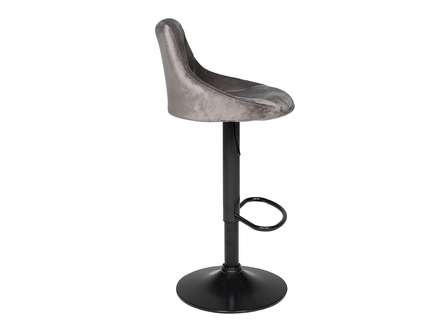 Barhocker aus grauem Samt ROBIN
