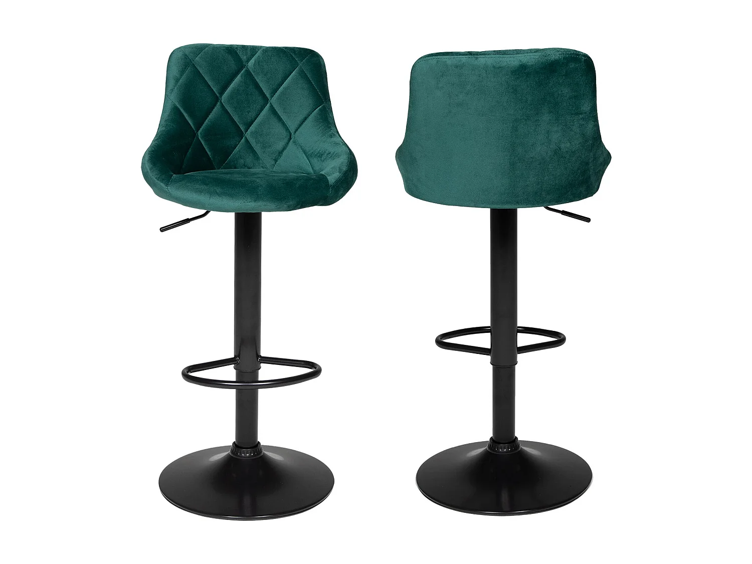 Tabouret de bar en velours vert ROBIN - HAPPY GARDEN