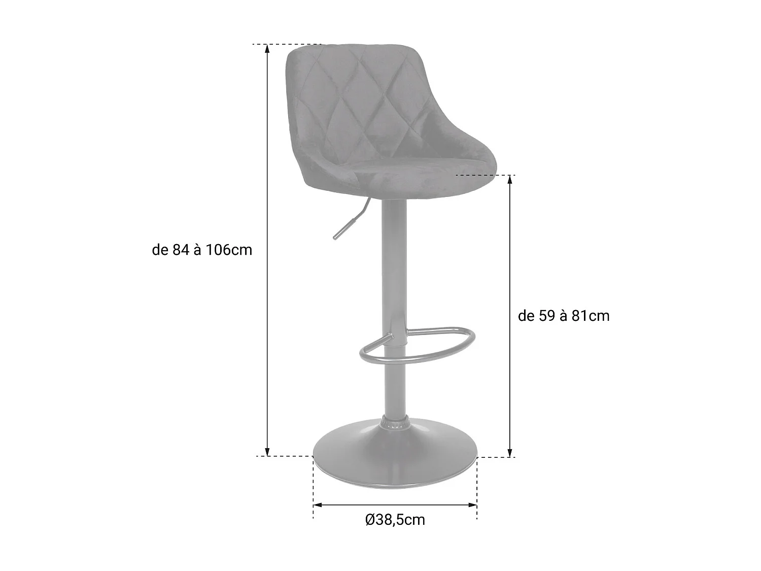 Tabouret de bar en velours vert ROBIN - HAPPY GARDEN