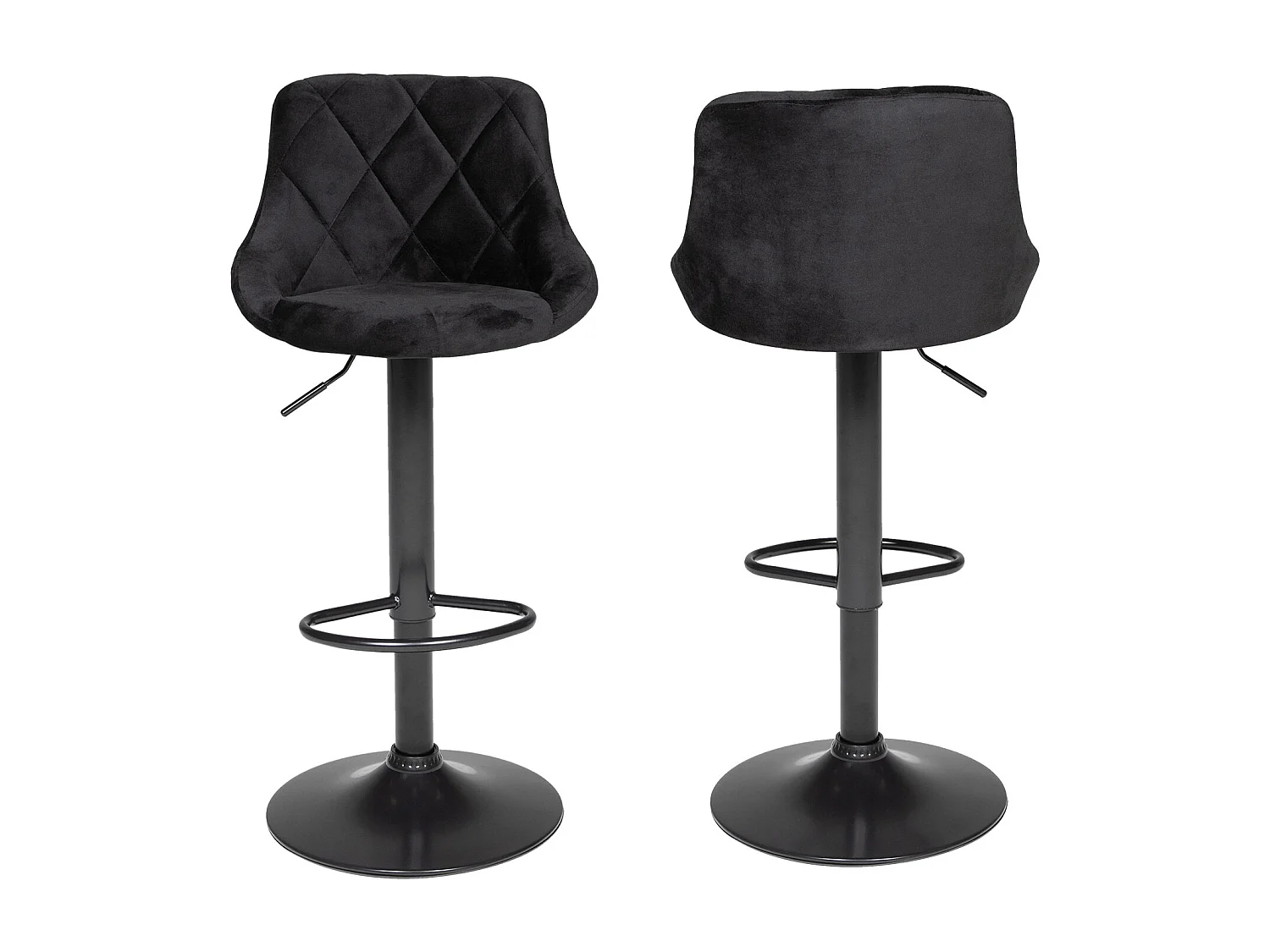 Tabouret de bar en velours noir ROBIN - HAPPY GARDEN