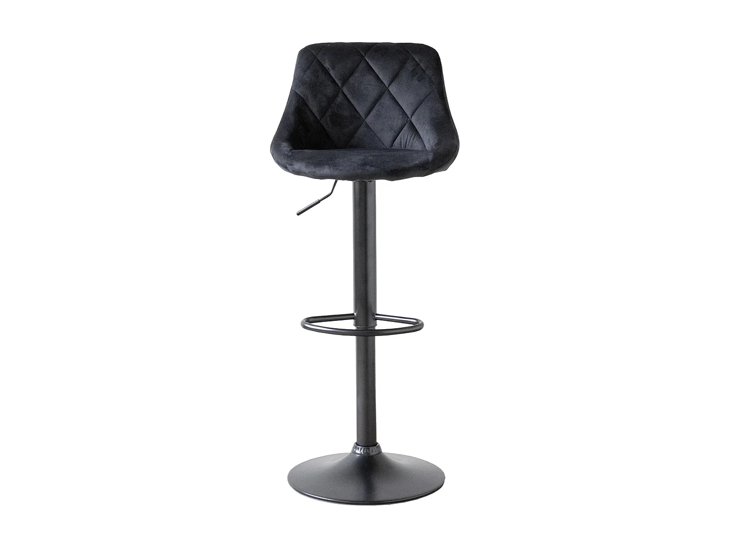 Zwart fluwelen barkruk ROBIN