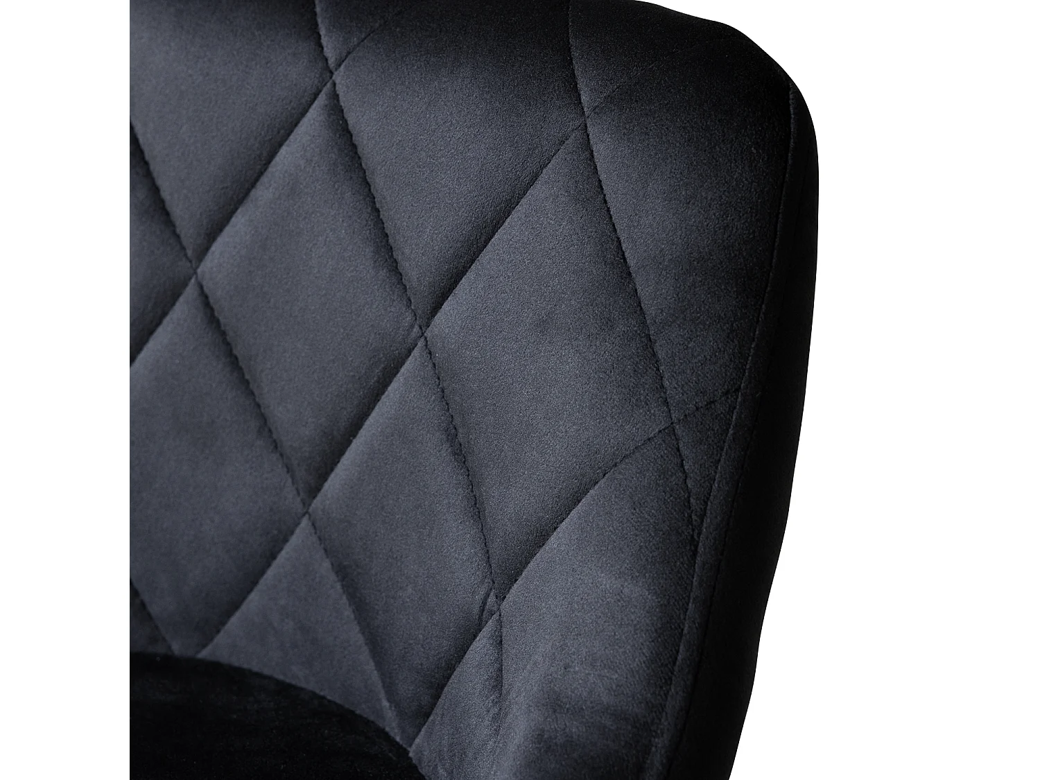 Lot de 2 tabourets de bar en velours noir ROBIN - HAPPY GARDEN