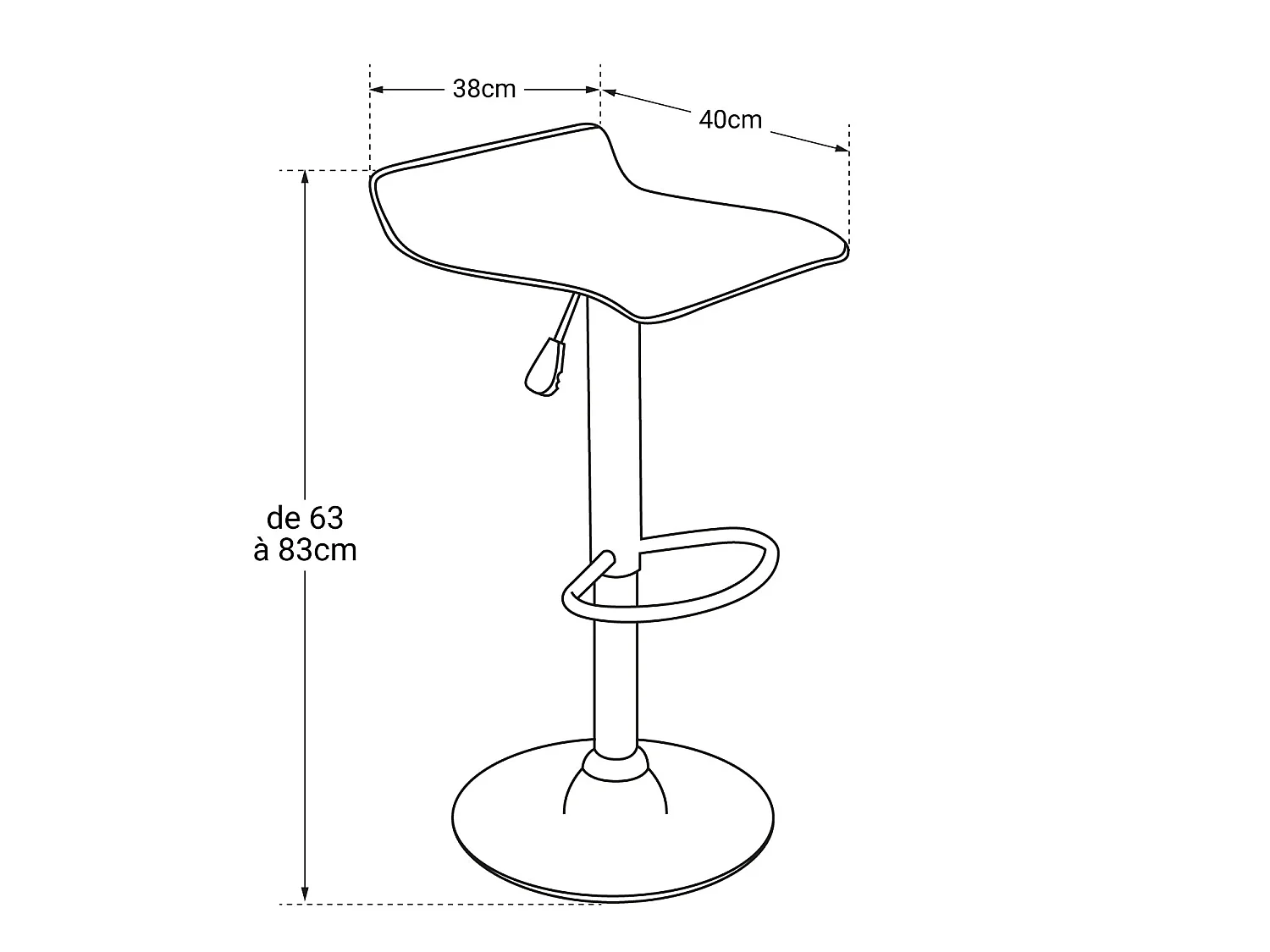 Conjunto de 2 bancos de barra preta EDDY