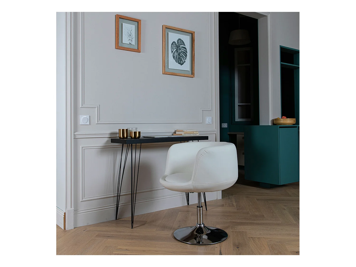 Tabouret de bar blanc NOLAN - HAPPY GARDEN