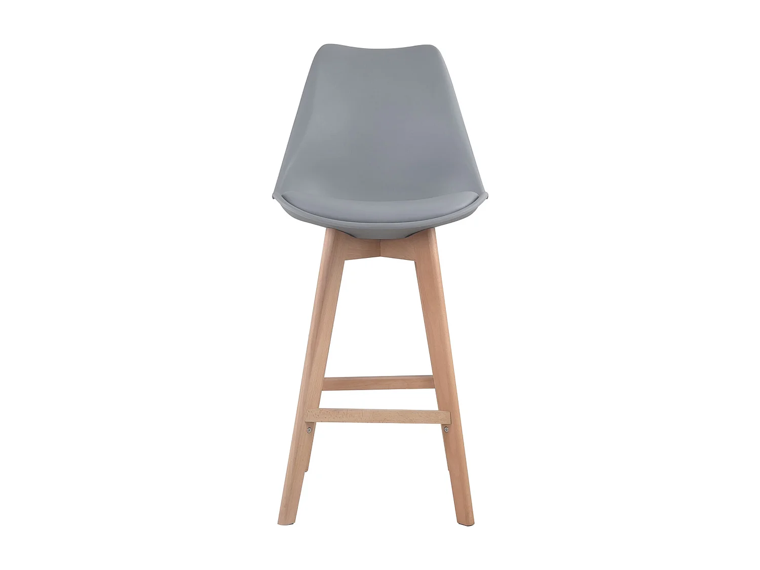 Pack de 2 taburetes escandinavos SVEN gris con cojín