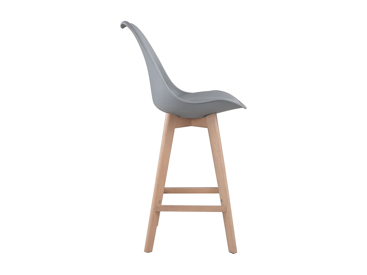 Pack de 2 taburetes escandinavos SVEN gris con cojín