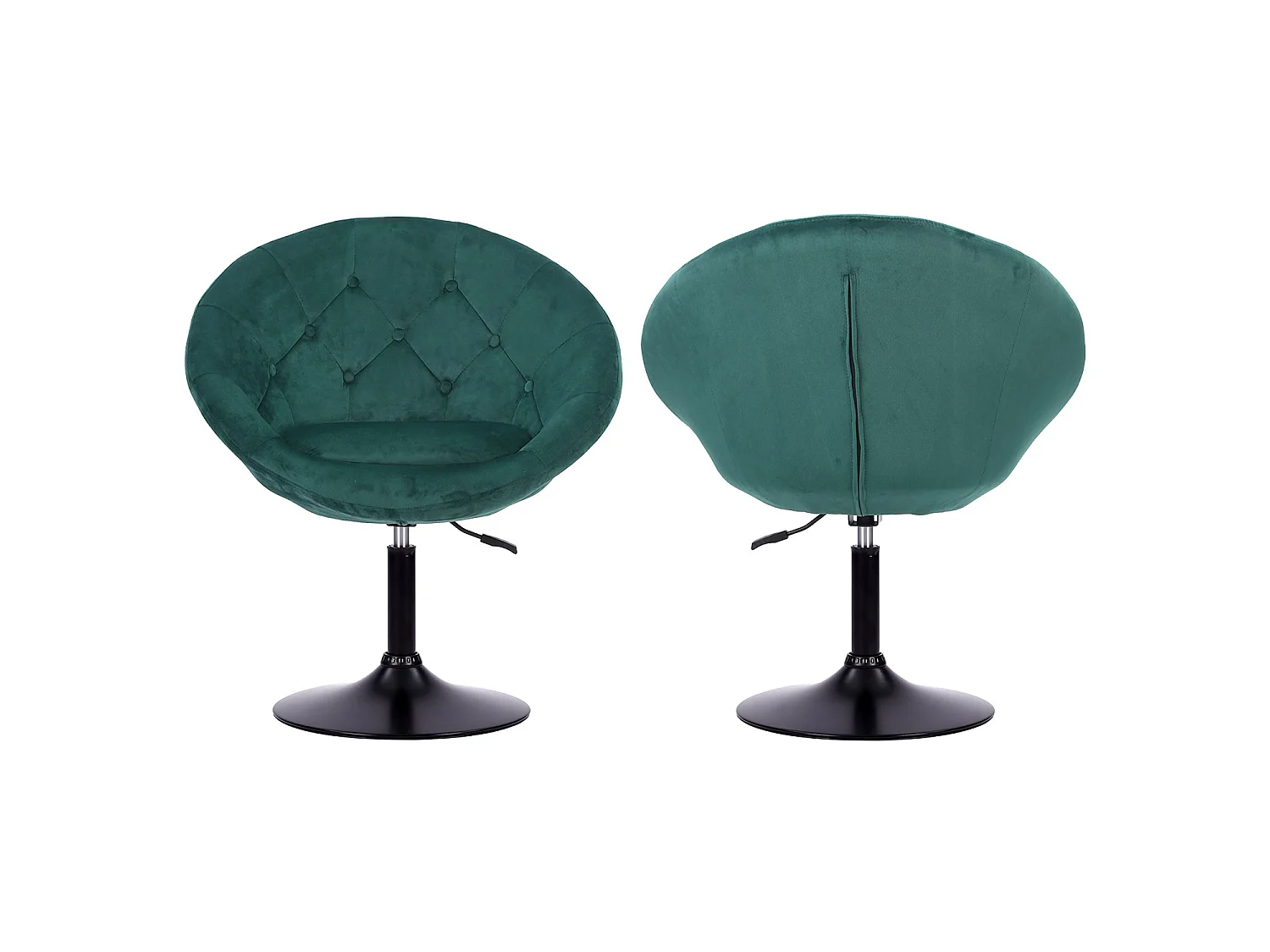 Tabouret de bar en velours vert EDGAR - HAPPY GARDEN