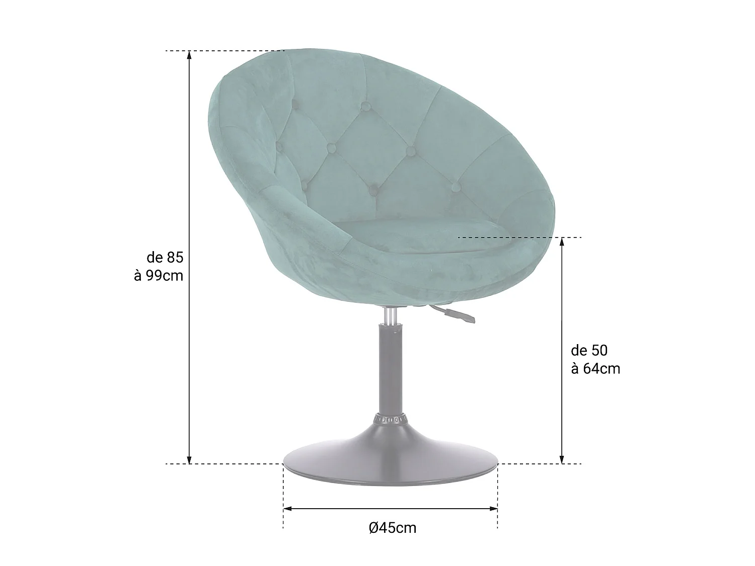 Tabouret de bar en velours vert EDGAR - HAPPY GARDEN