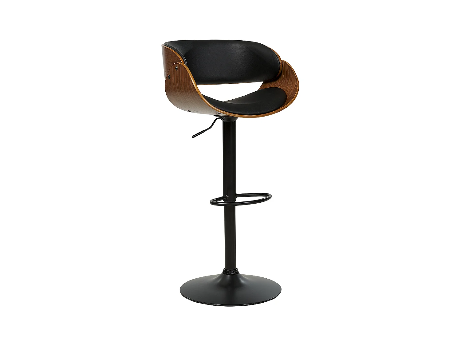 Tabouret de bar BAKU II Cuir PU Noir