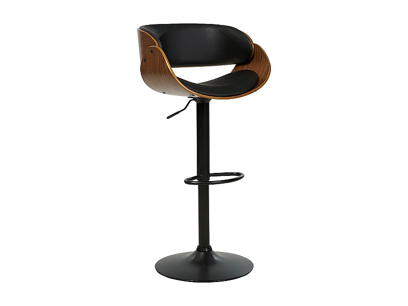 Tabouret de bar BAKU II Cuir PU Noir