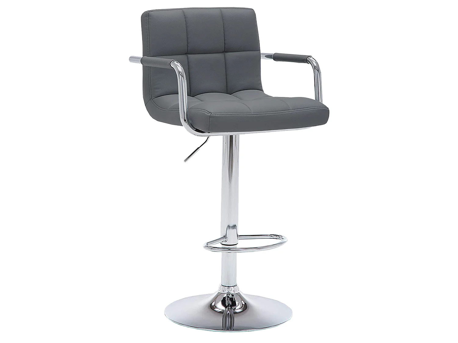 Lot de 2 tabourets de bar gris avec accoudoirs MIKE - HAPPY GARDEN