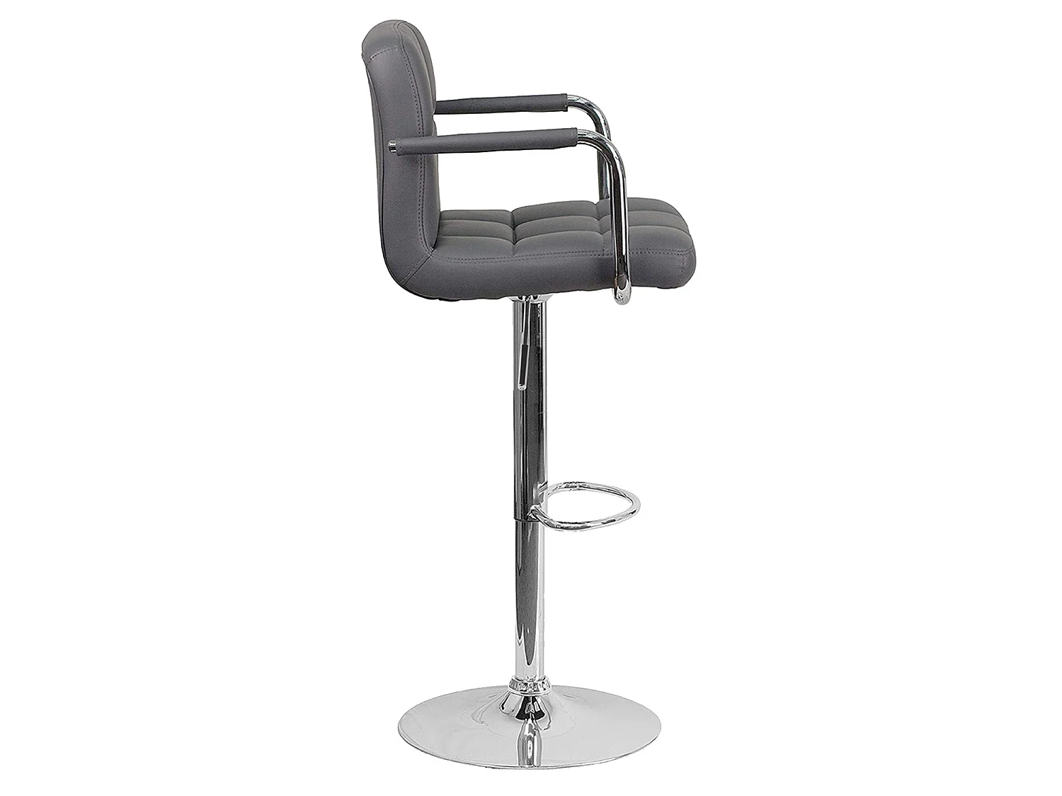 Lot de 2 tabourets de bar gris avec accoudoirs MIKE - HAPPY GARDEN