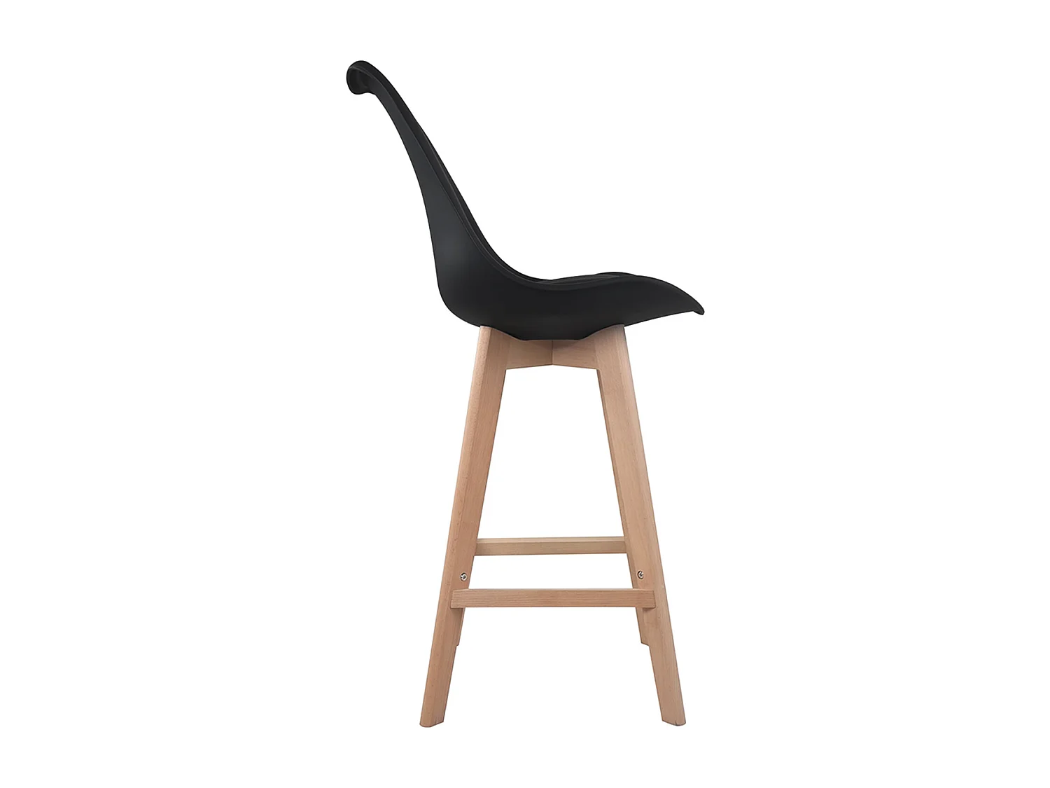 Lot de 2 tabourets scandinaves SVEN noir avec coussin - HAPPY GARDEN