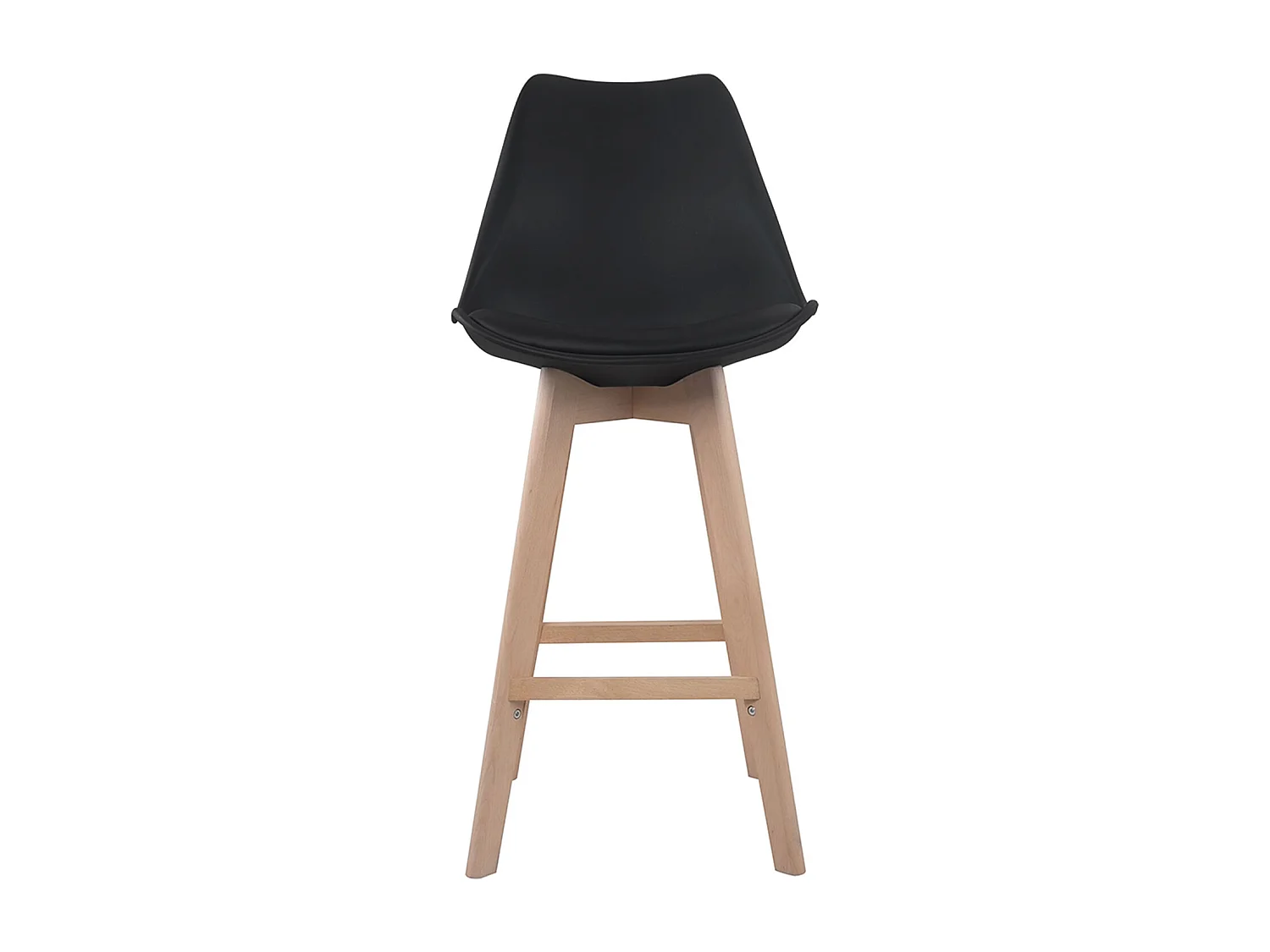 Lot de 2 tabourets scandinaves SVEN noir avec coussin - HAPPY GARDEN