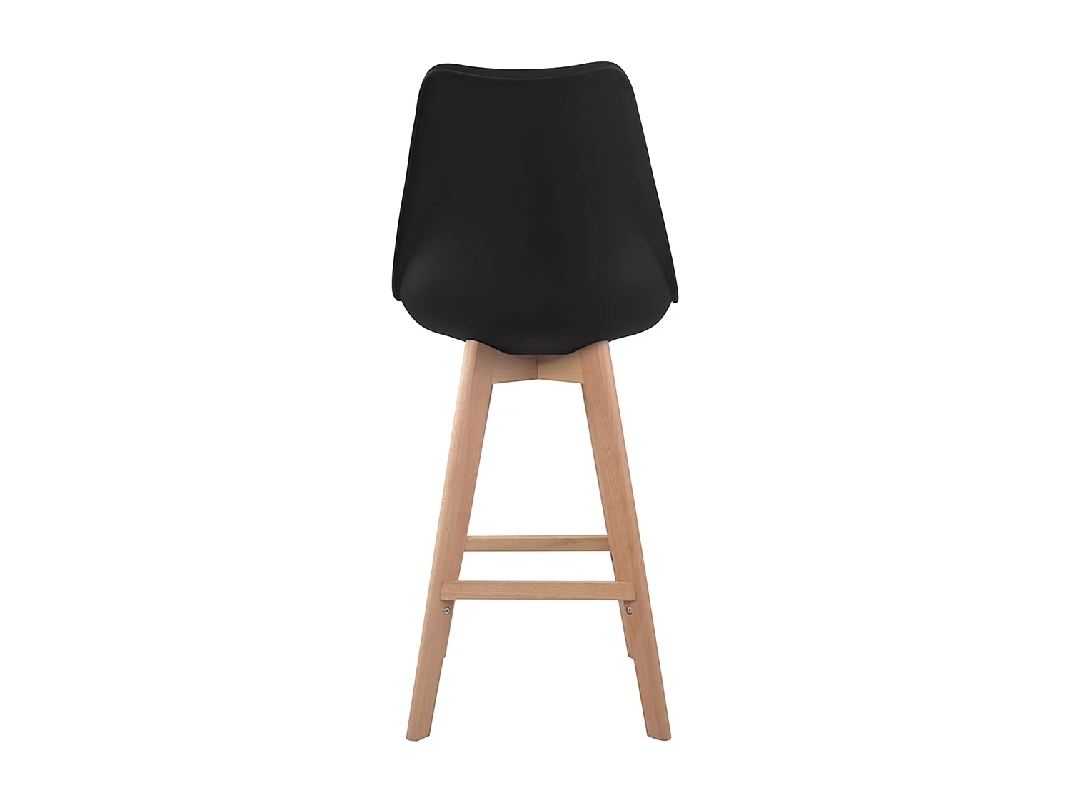 Lot de 2 tabourets scandinaves SVEN noir avec coussin - HAPPY GARDEN