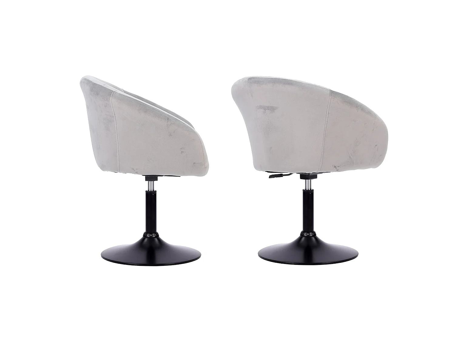 Tabouret de bar en velours gris GABIN - HAPPY GARDEN