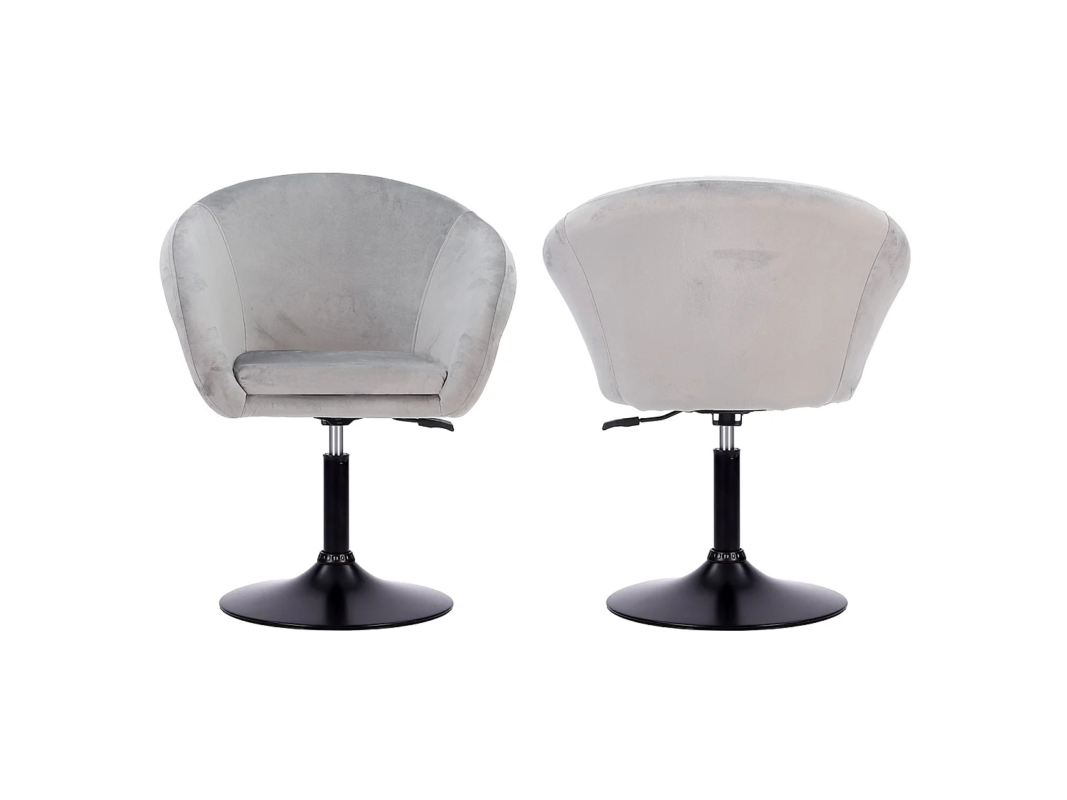 Tabouret de bar en velours gris GABIN - HAPPY GARDEN