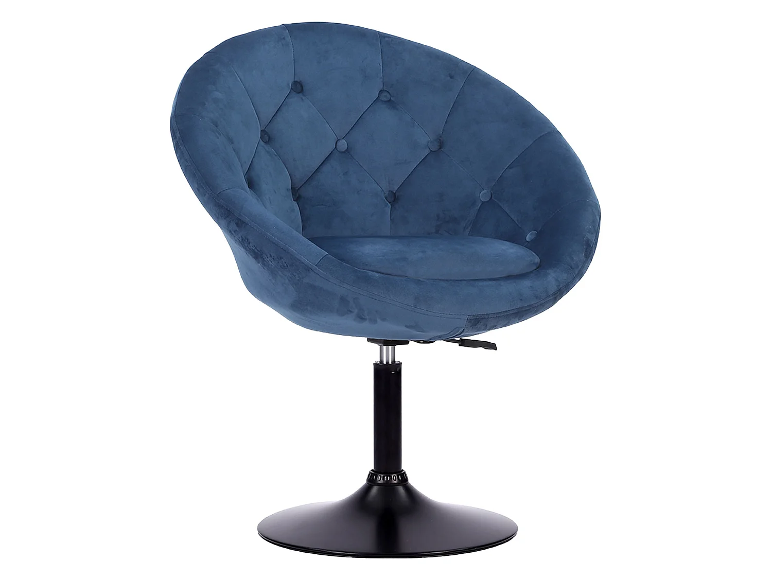 Tabouret de bar en velours bleu EDGAR - HAPPY GARDEN